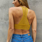 Leto Ribbed Lace Boho Racerback Bralette in Straw
