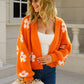 Floral Open Front Fuzzy Cardigan