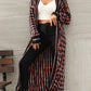 Multicolored Open Front Fringe Hem Cardigan