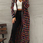 Multicolored Open Front Fringe Hem Cardigan