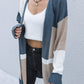 Color Block Dropped Shoulder Cardigan