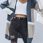 Color Block Dropped Shoulder Cardigan