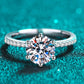 925 Sterling Silver 2 Carat Moissanite Ring