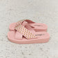 Forever Link Studded Cross Strap Sandals in Blush